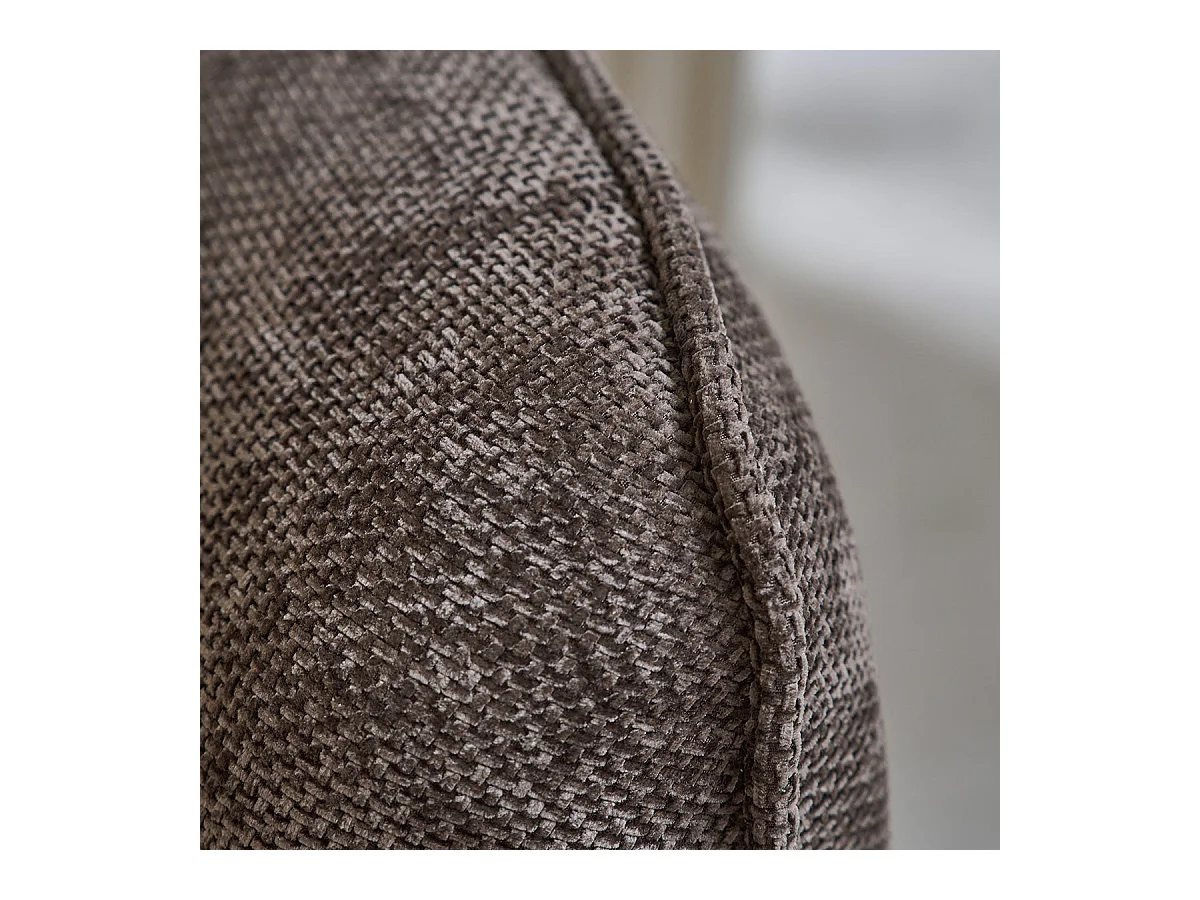 Canapé droit 3 places en velours tressé moka