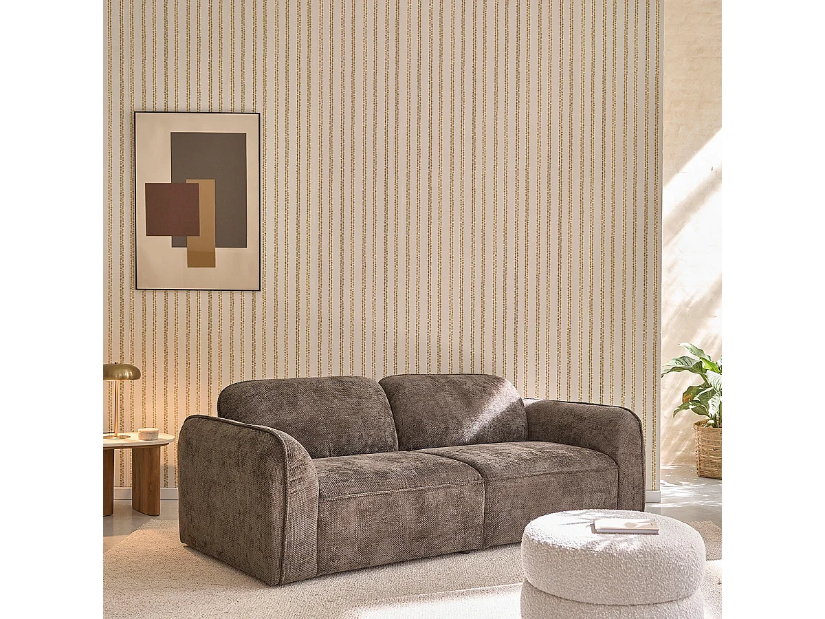 Divano 3 posti legno massello velluto moka