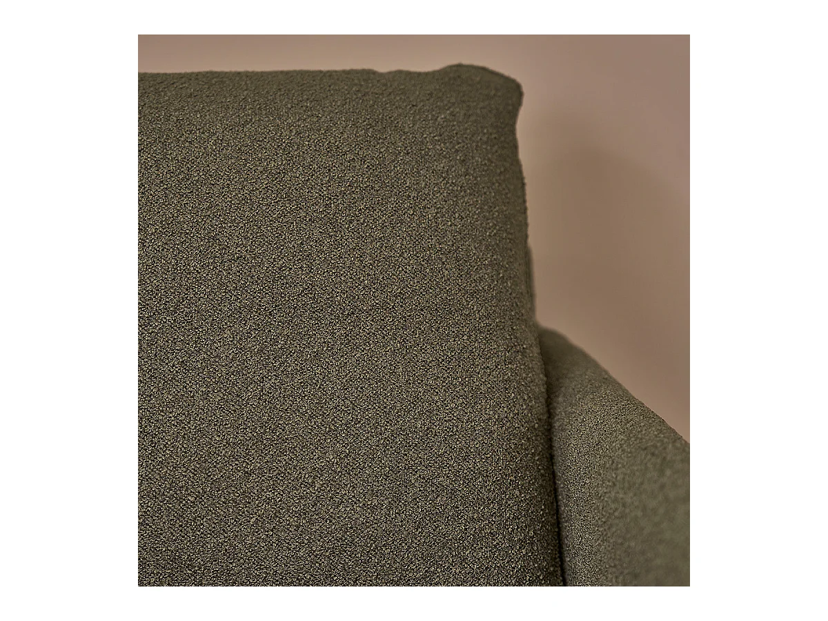 Canapé droit 3 places en bois massif et tissu bouclette