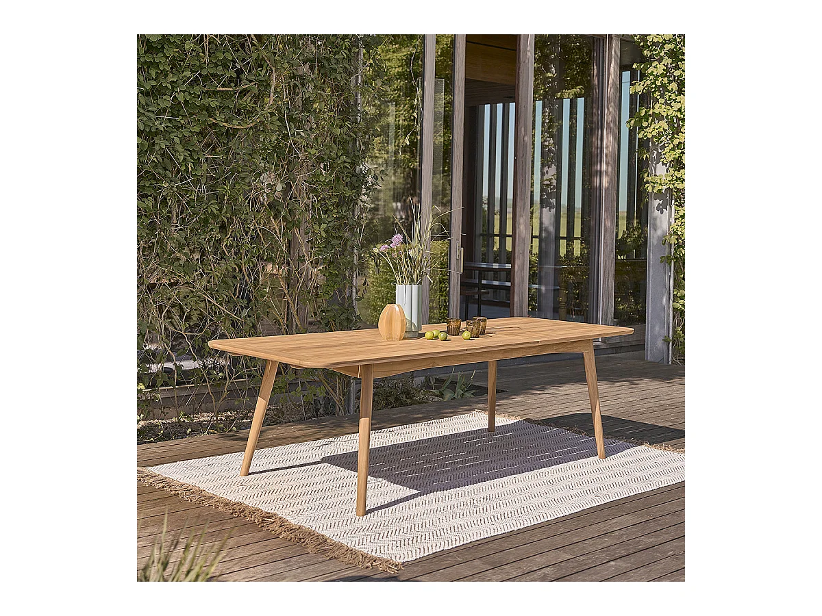 Table de jardin extensible en teck massif 6/8 pers.