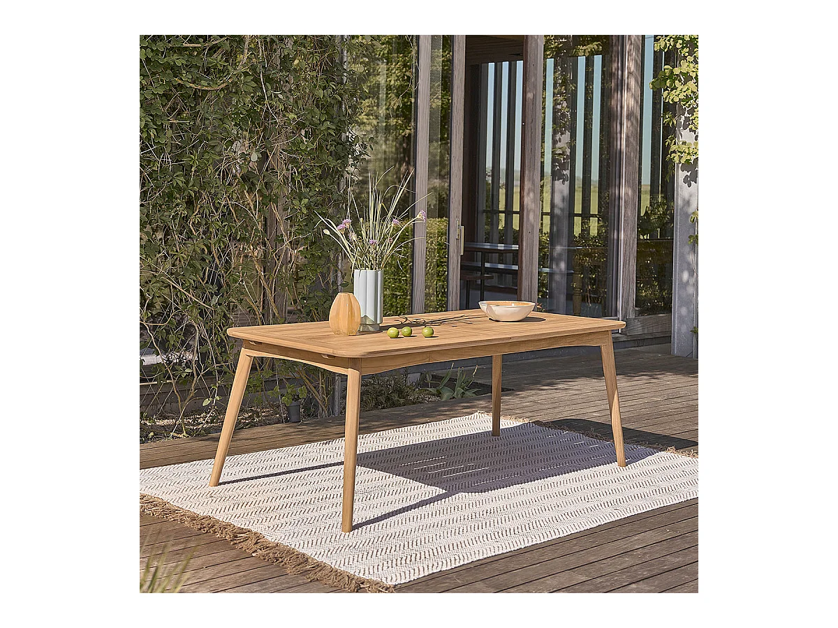 Table de jardin extensible en teck massif 6/8 pers.
