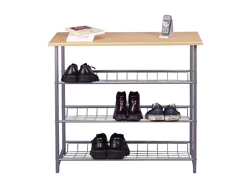 Schuhregal in Grau Buche modern