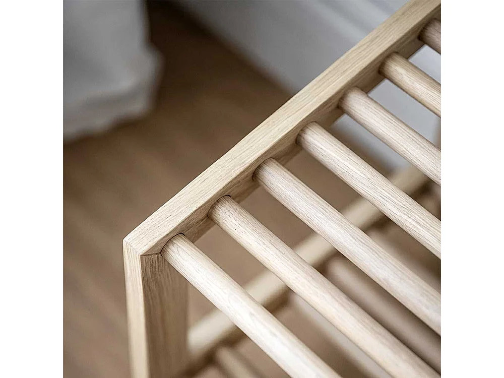 Schuhregal Skandi Holz in Eiche White Wash 80 cm breit