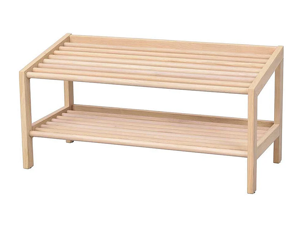 Schuhregal Skandi Holz in Eiche White Wash 80 cm breit