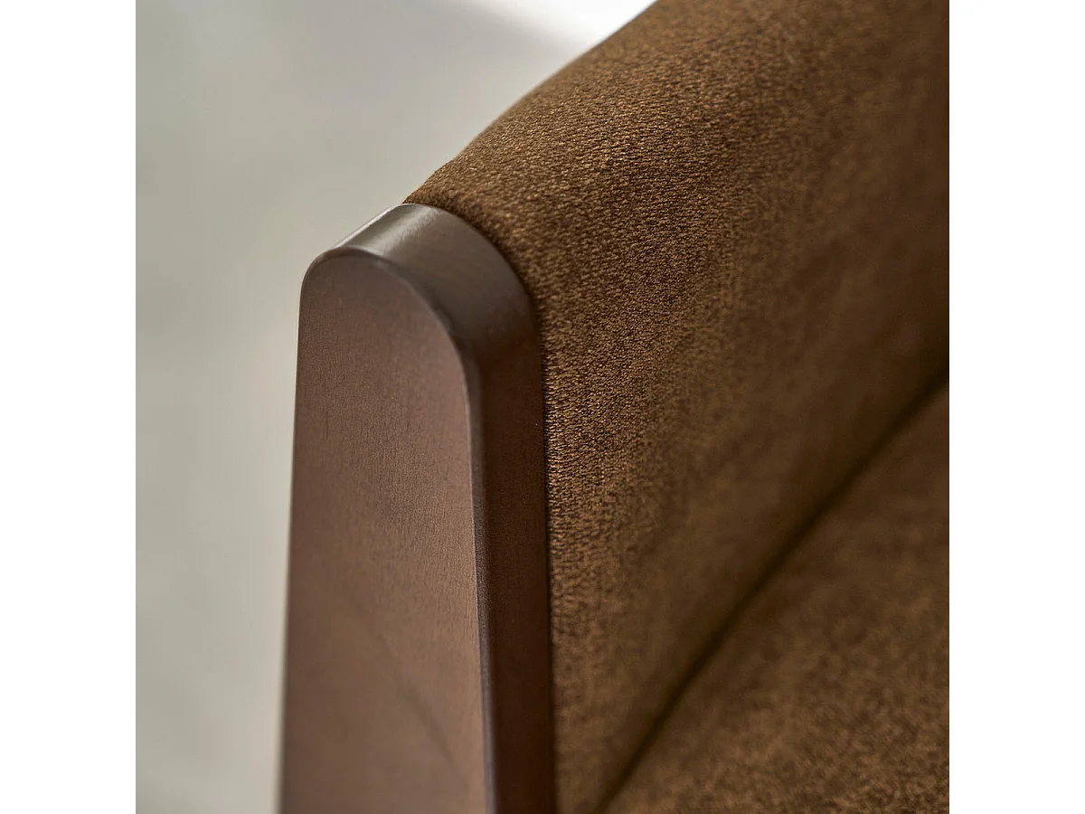 Sofá 4 plazas madera maciza terciopelo bronce