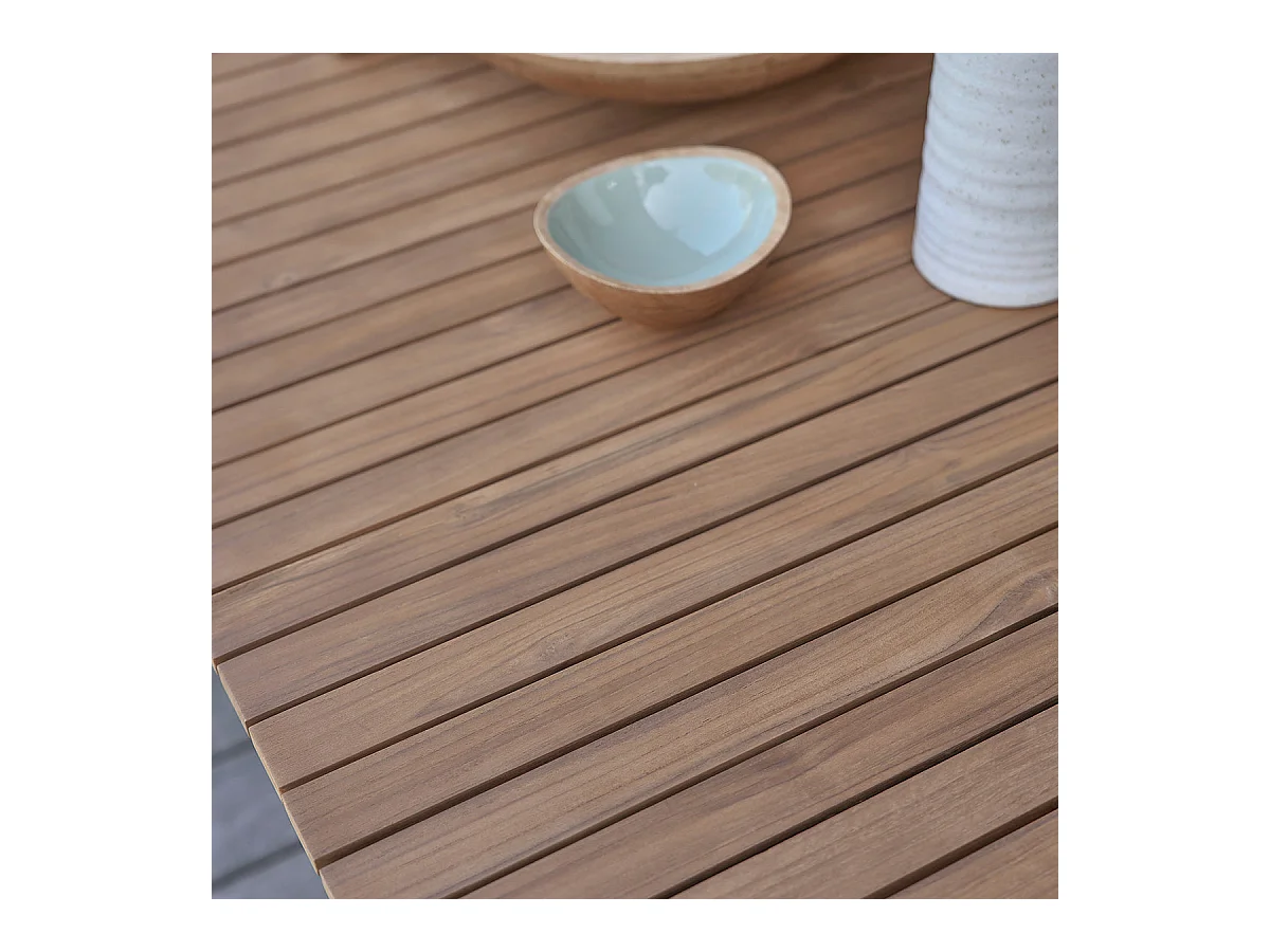 Table en teck massif et aluminium 200cm