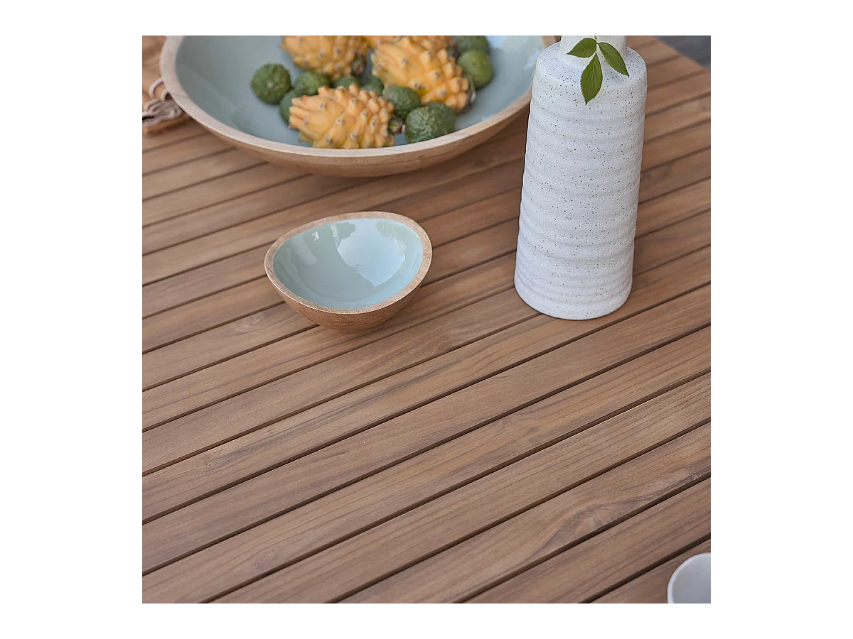 Table en teck massif et aluminium 200cm