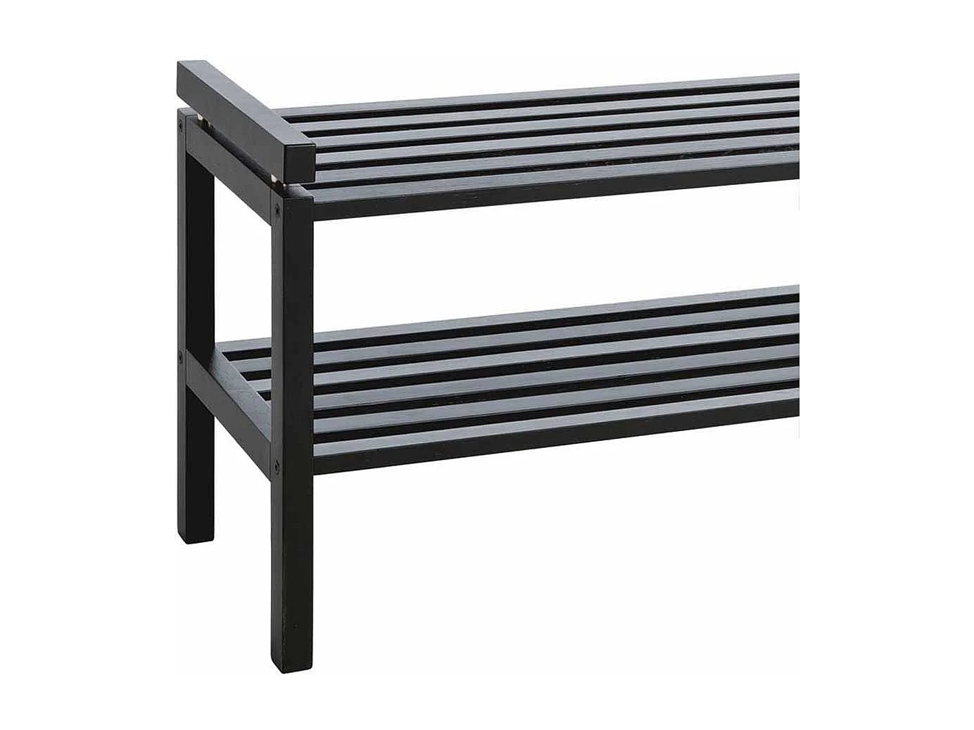 Schuhregal in Schwarz Eiche Massivholz