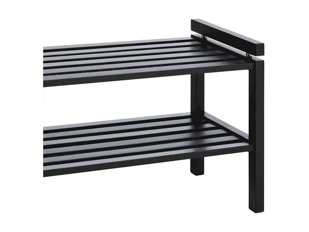 Schuhregal in Schwarz Eiche Massivholz