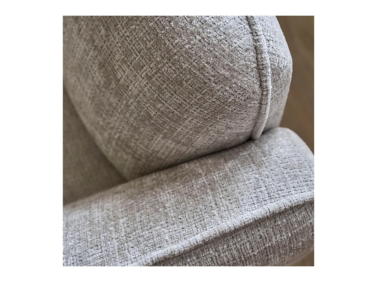 Canapé droit 3 places en velours texturé beige