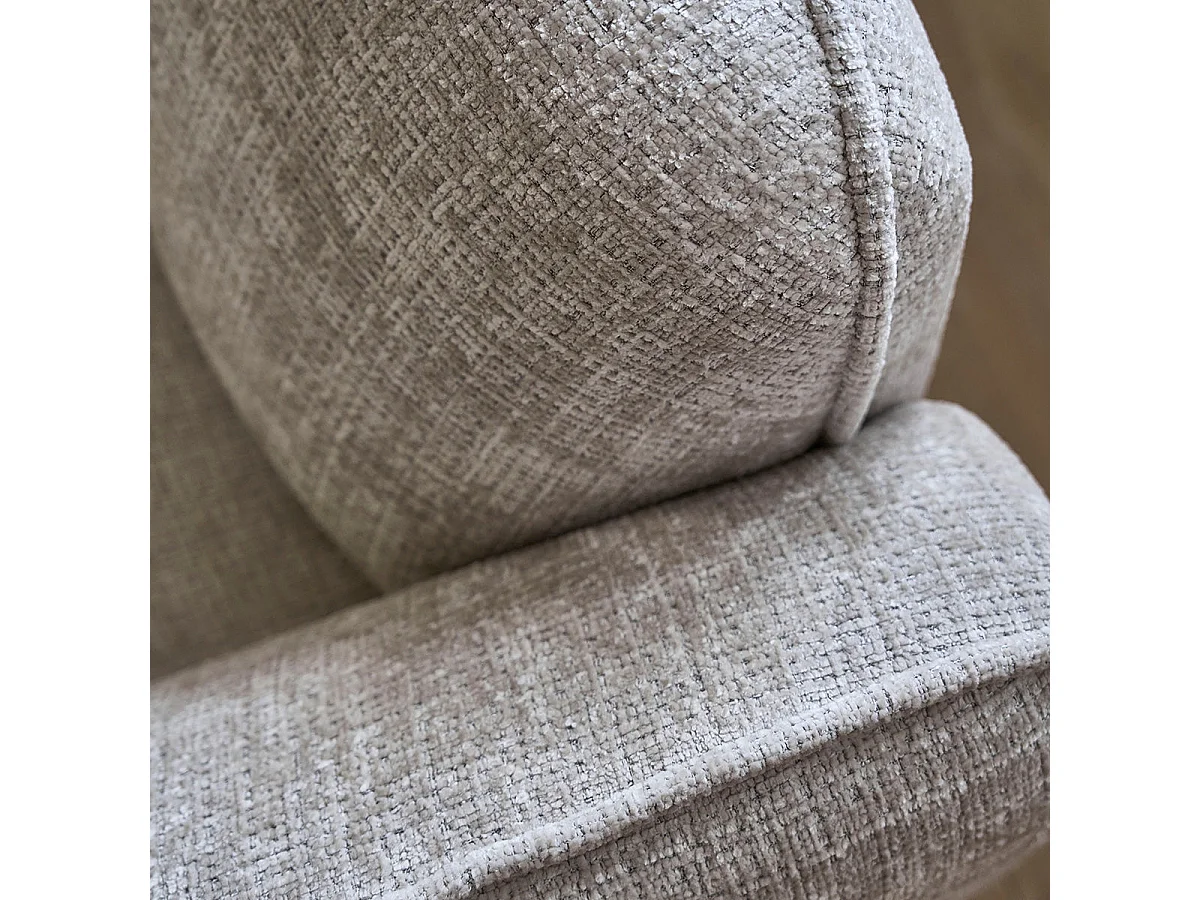 Sofá de 3 plazas en terciopelo beige texturizado