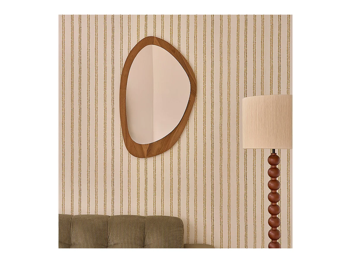 Specchio organico in teak massello 90x60 cm