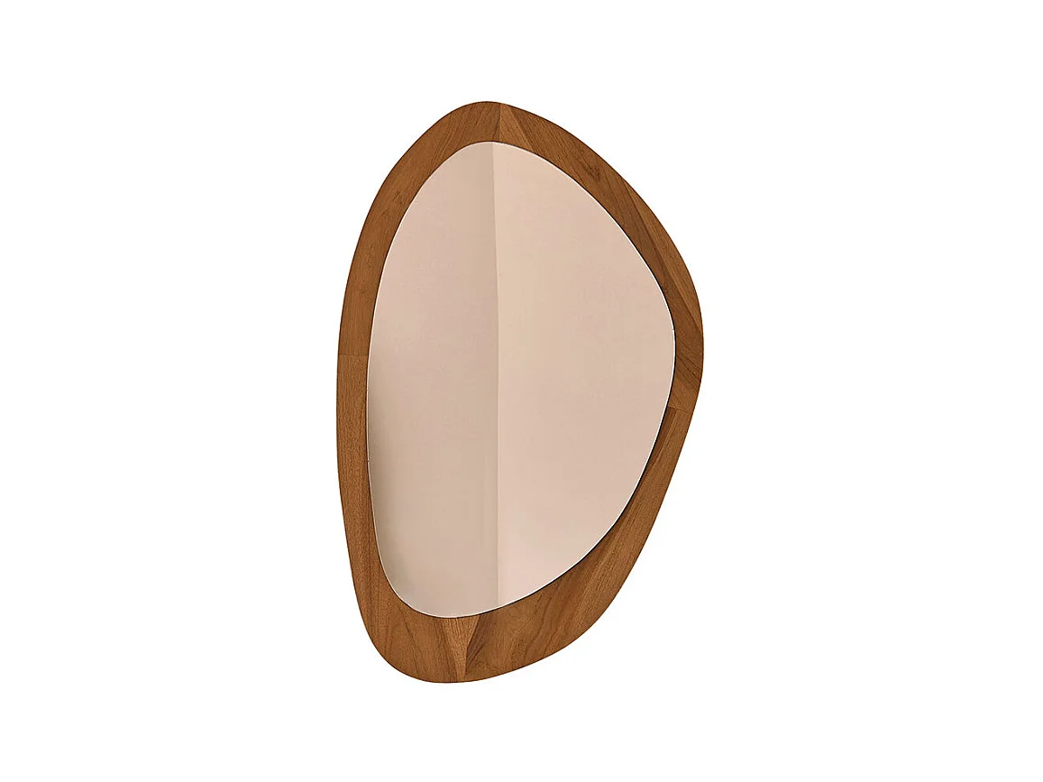 Specchio organico in teak massello 90x60 cm