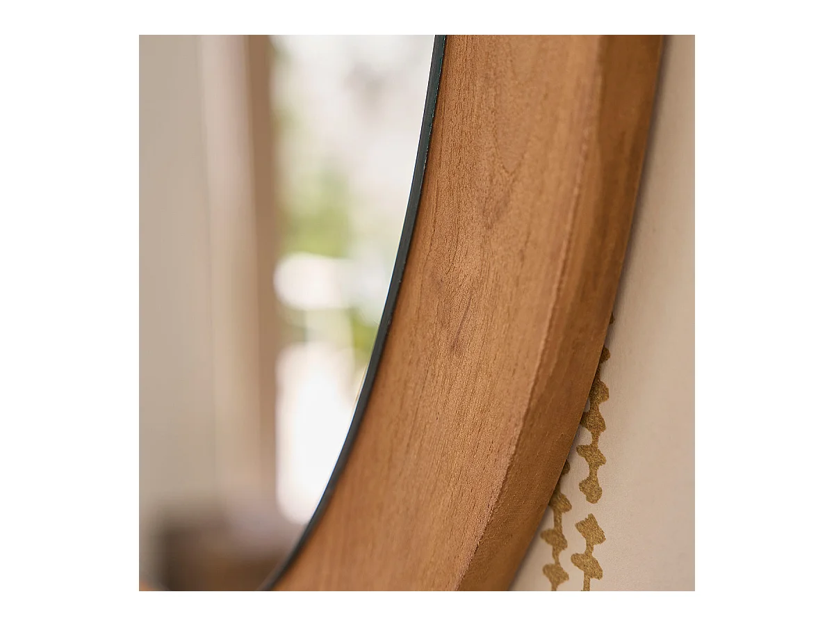 Specchio organico in teak massello 90x60 cm