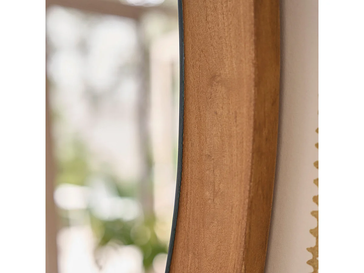 Miroir organique en teck massif 90x60 cm