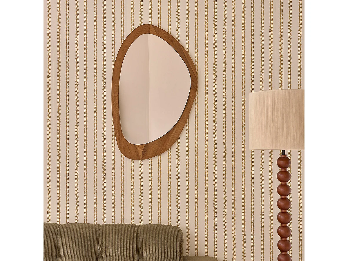 Espejo orgánico de teca maciza 90x60 cm