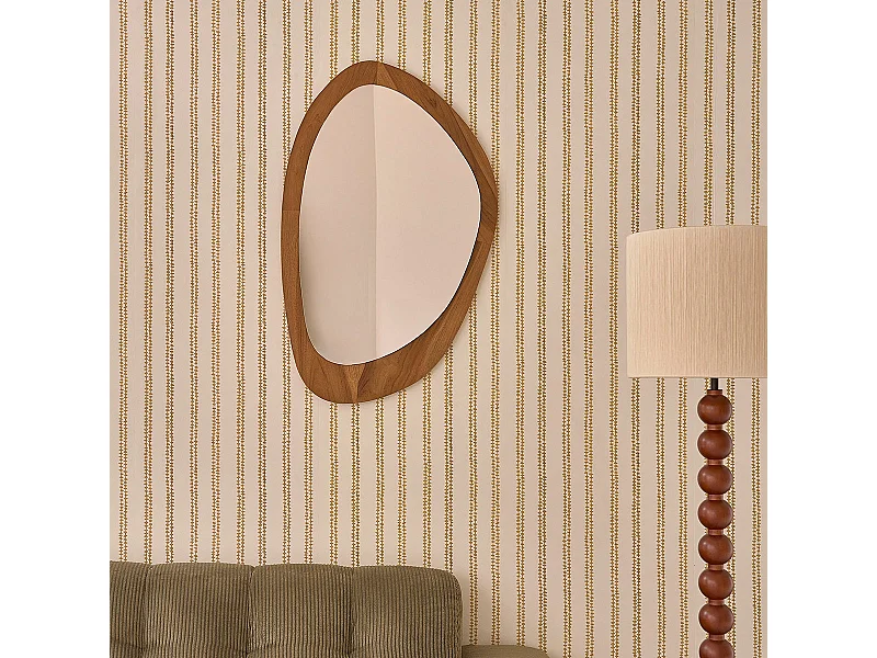 Miroir organique en teck massif 90x60 cm