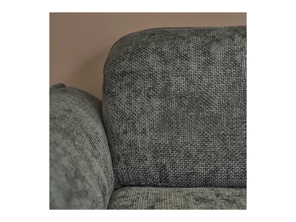 Canapé droit 3 places en velours tressé vert de gris