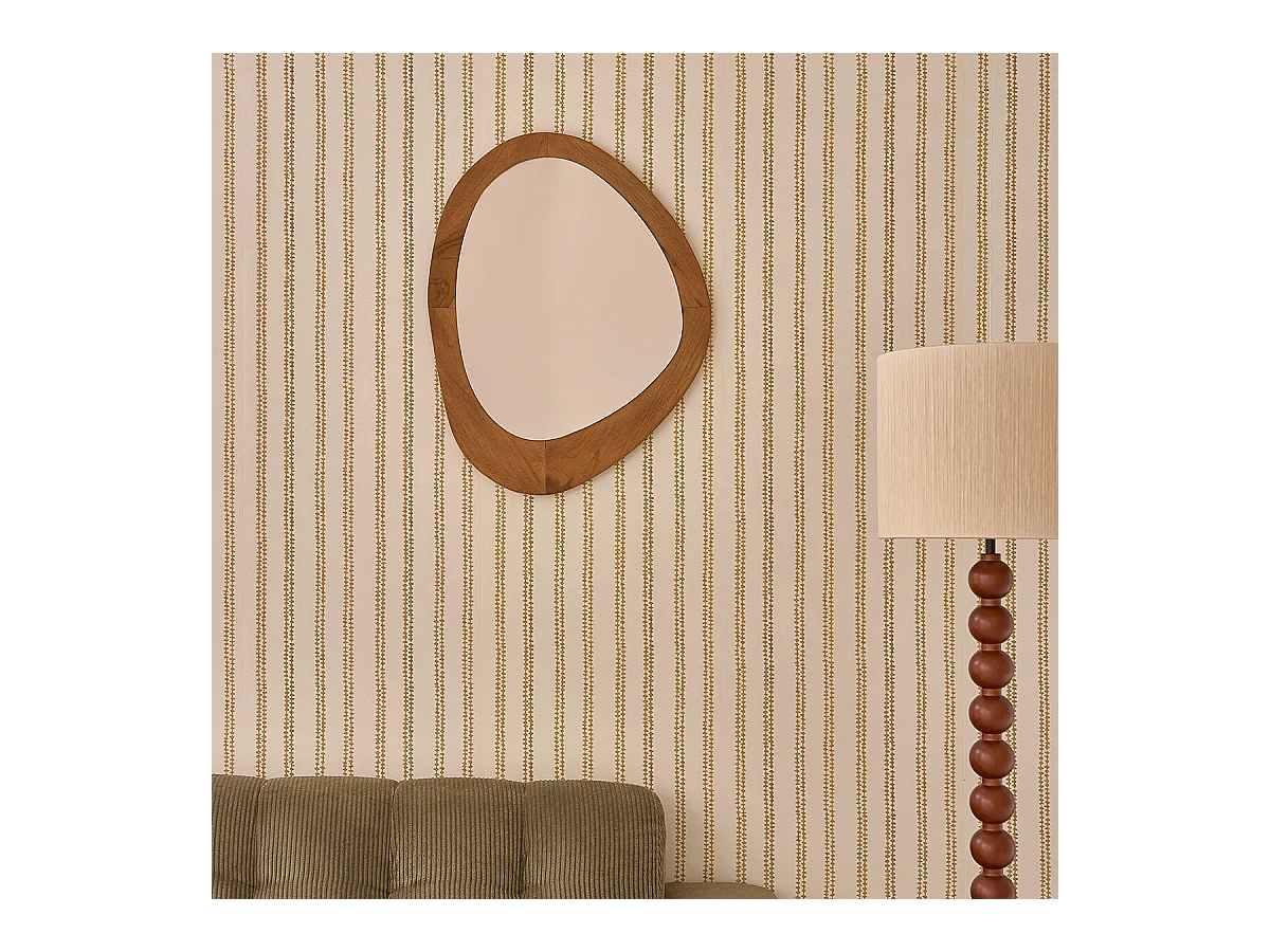 Specchio organico in teak massello 75x60 cm