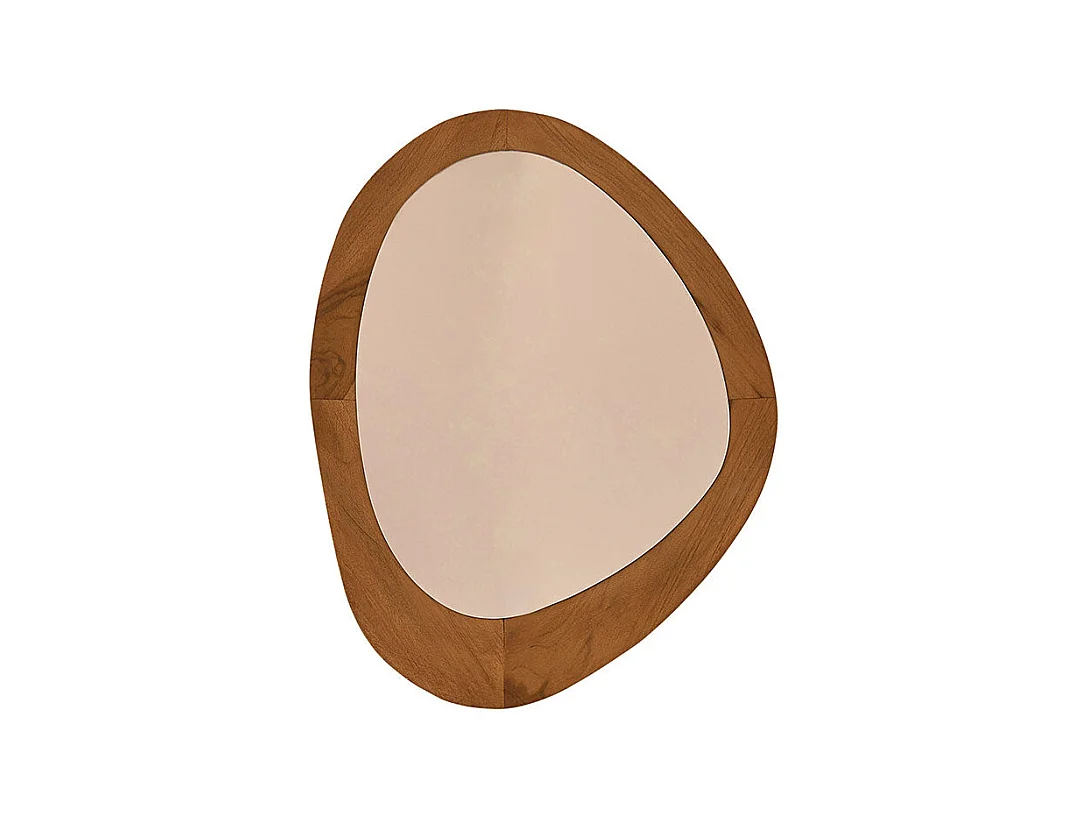Specchio organico in teak massello 75x60 cm