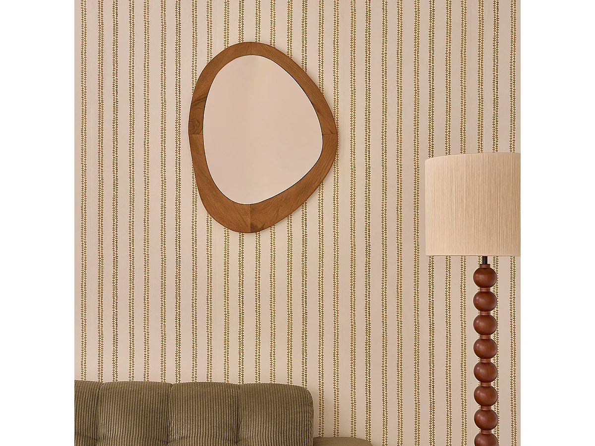 Miroir organique en teck massif 75x60 cm