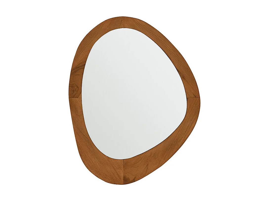 Miroir organique en teck massif 75x60 cm