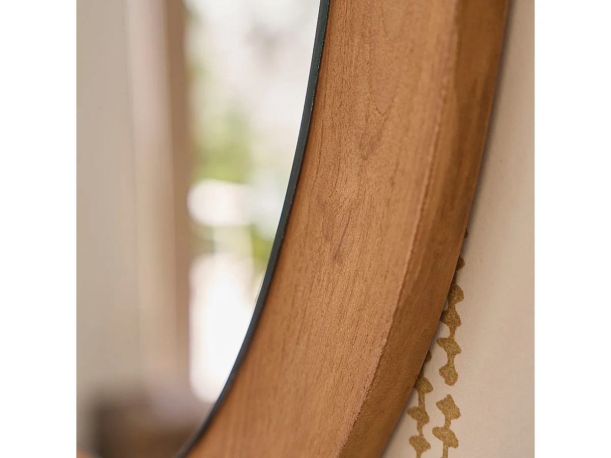 Specchio organico in teak massello 75x60 cm