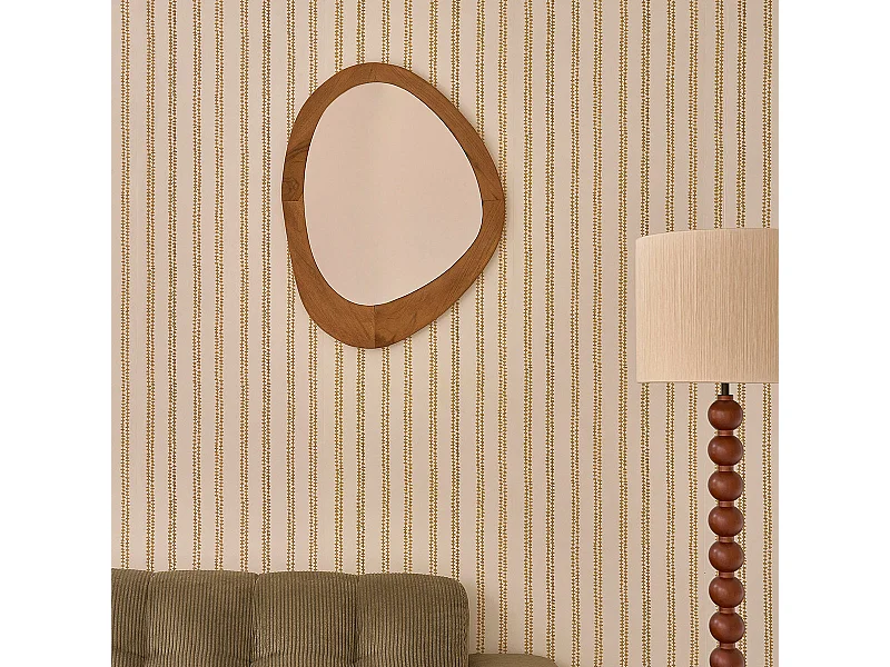 Miroir organique en teck massif 75x60 cm