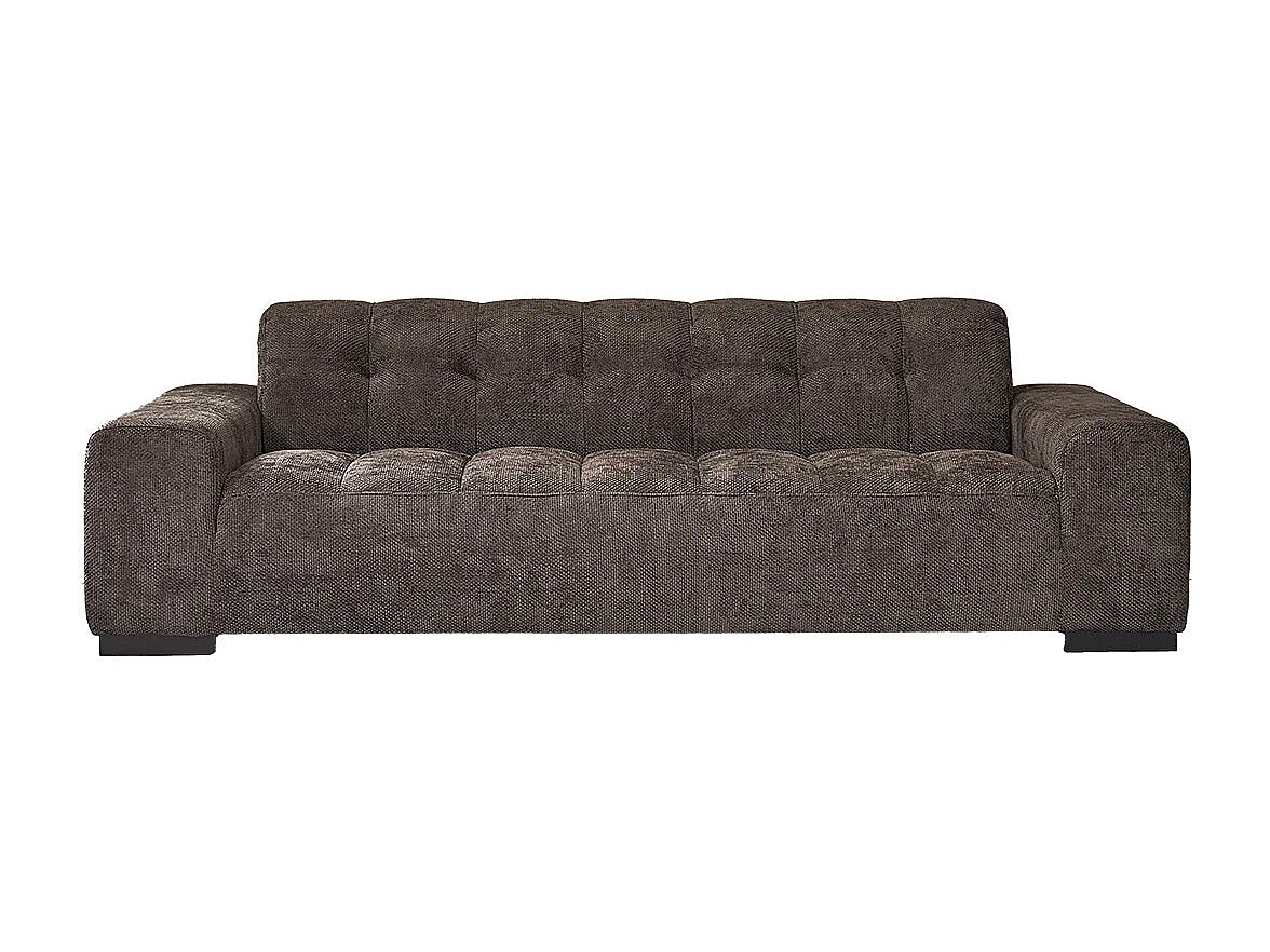 Divano lineare a 4 posti in velluto intrecciato Moka