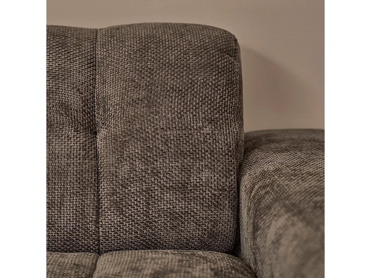 Divano lineare a 4 posti in velluto intrecciato Moka