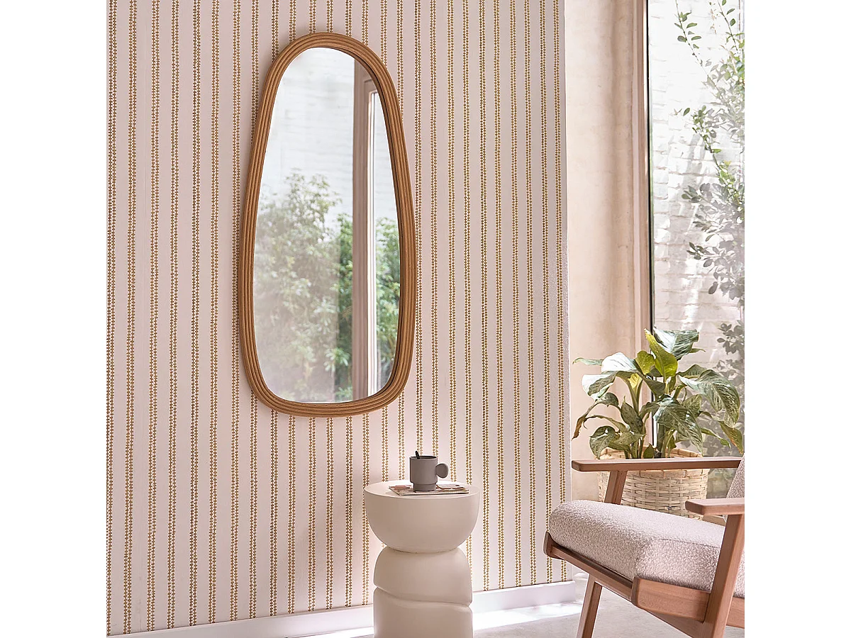 Specchio in rattan naturale 120x60 cm