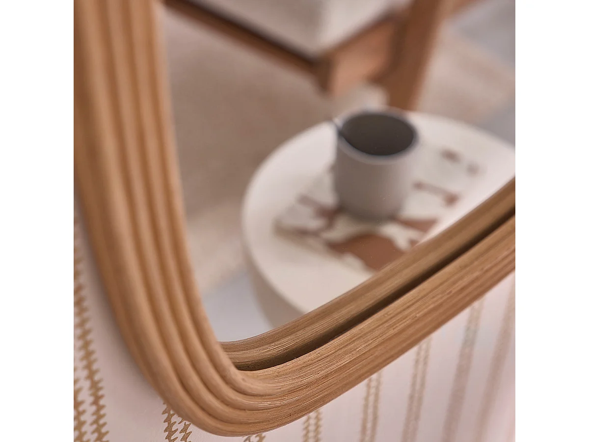 Specchio in rattan naturale 120x60 cm