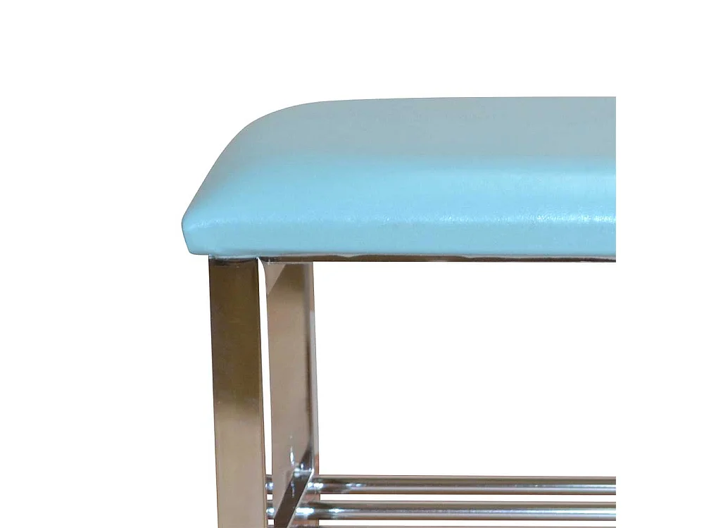 Schuhhocker in Türkis Kunstleder 2 Ablagen