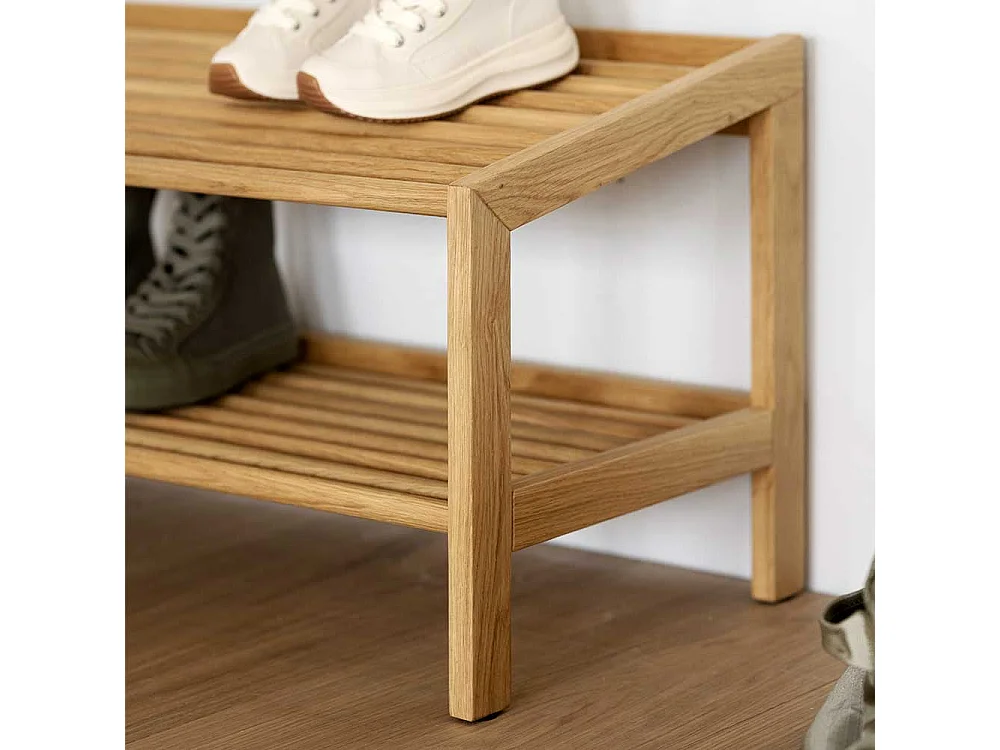 Regal f�r Schuhe im Skandi Design Eiche Massivholz
