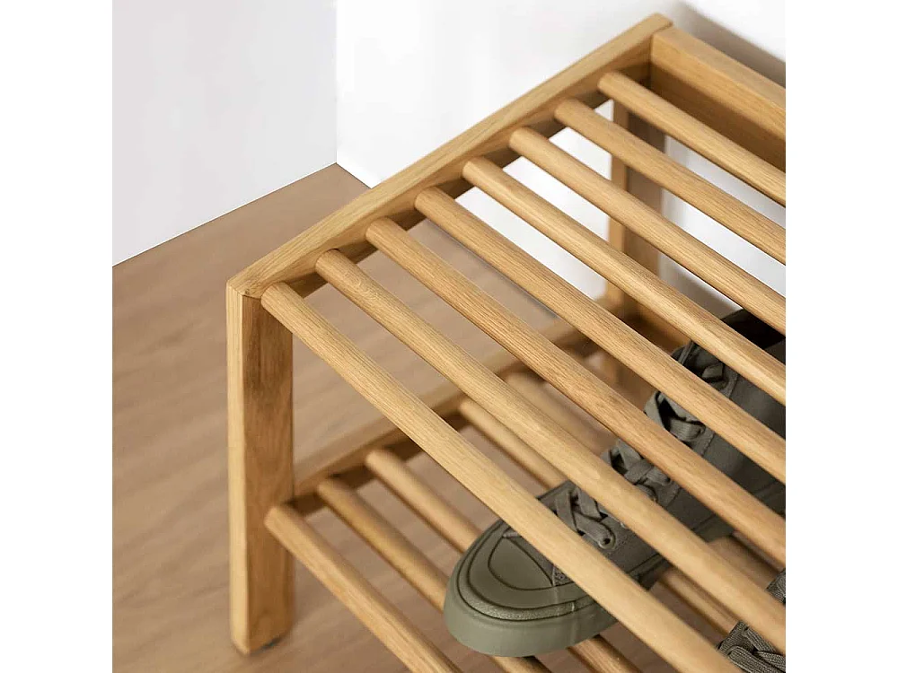 Regal f�r Schuhe im Skandi Design Eiche Massivholz