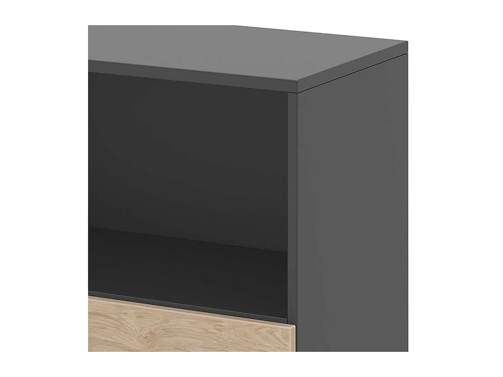 B�roregal mit Schubladen in Hickory Holzoptik Anthrazit