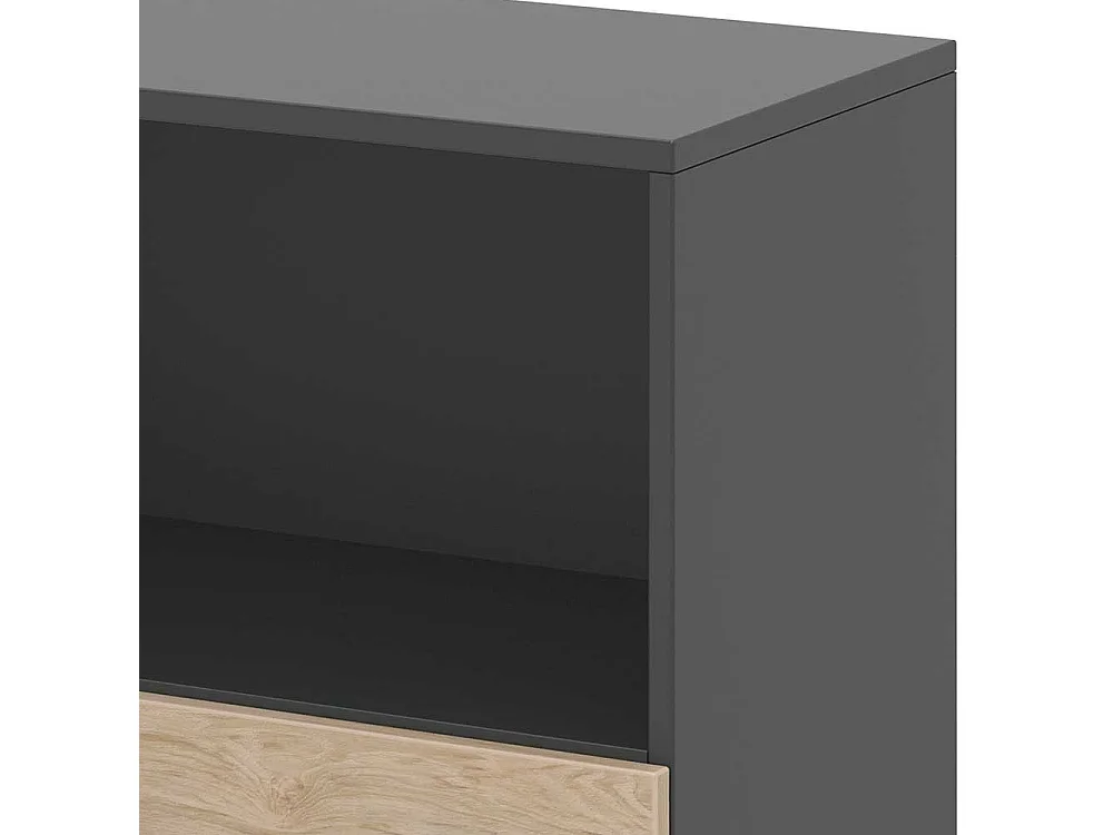 B�roregal mit Schubladen in Hickory Holzoptik Anthrazit