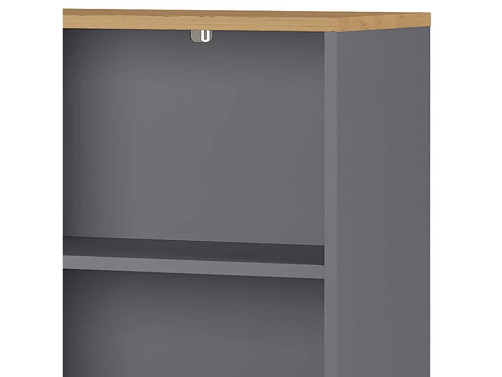 Aktenregal in Dunkelgrau und Wildeiche Optik 80 cm breit