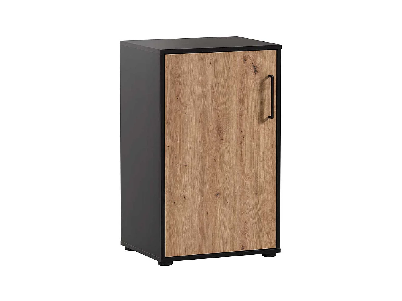 Standregal Büroregal in Wildeichefarben und Schwarz (zweiteilig)