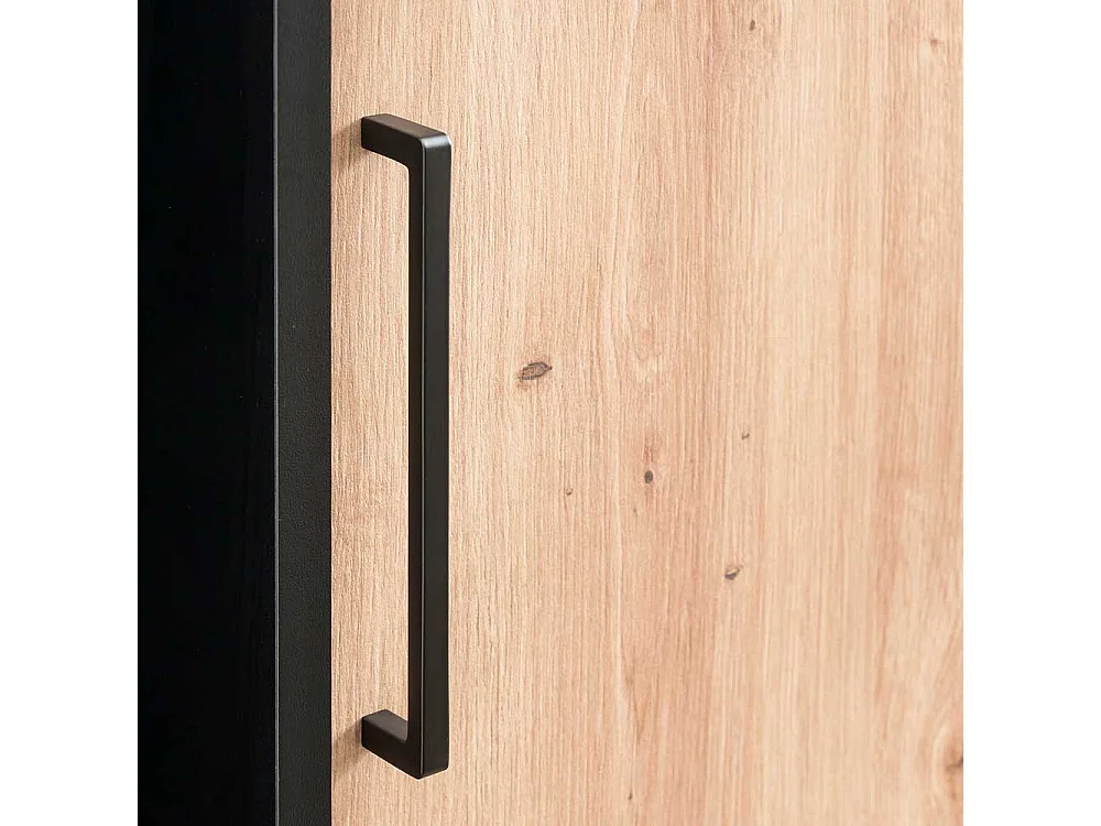 Standregal Büroregal in Wildeichefarben und Schwarz (zweiteilig)