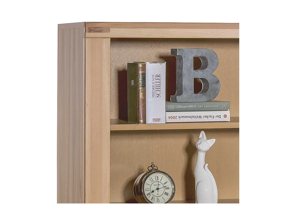 Bücherregal aus Kernbuche teilmassiv 140 cm hoch