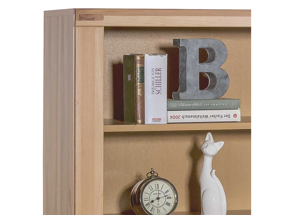 Bücherregal aus Kernbuche teilmassiv 140 cm hoch