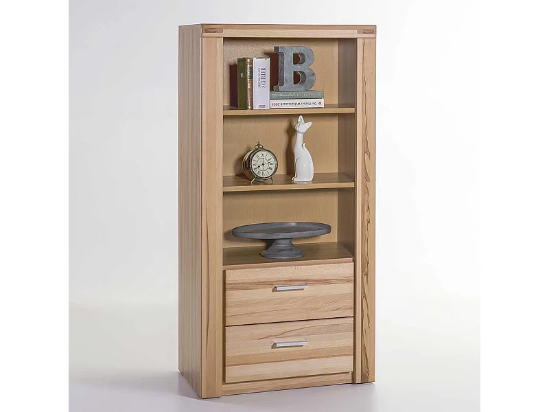 Bücherregal aus Kernbuche teilmassiv 140 cm hoch