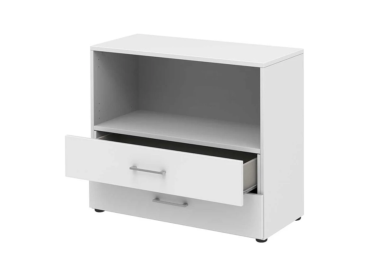 B�roregal wei� mit zwei Schubladen 72 cm hoch