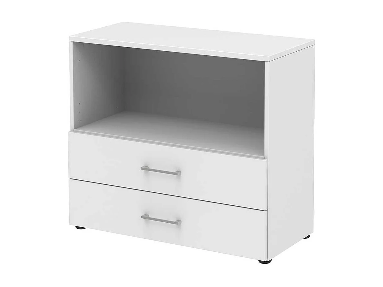 B�roregal wei� mit zwei Schubladen 72 cm hoch