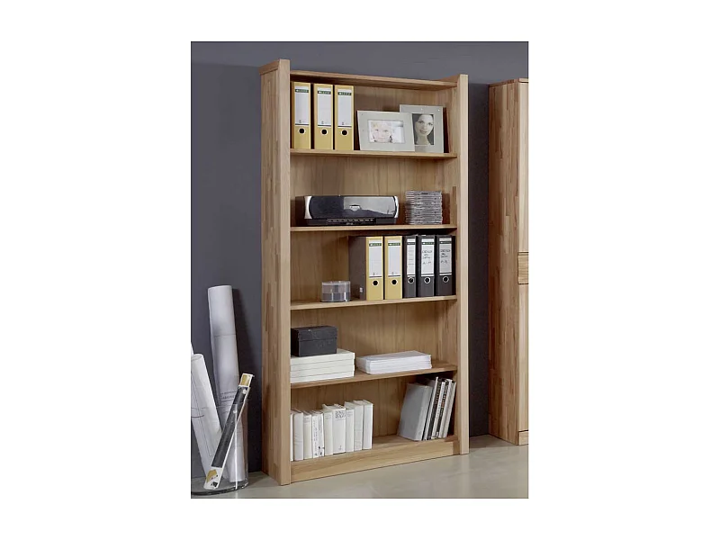 Büroregal aus Kernbuche Massivholz 200 cm hoch
