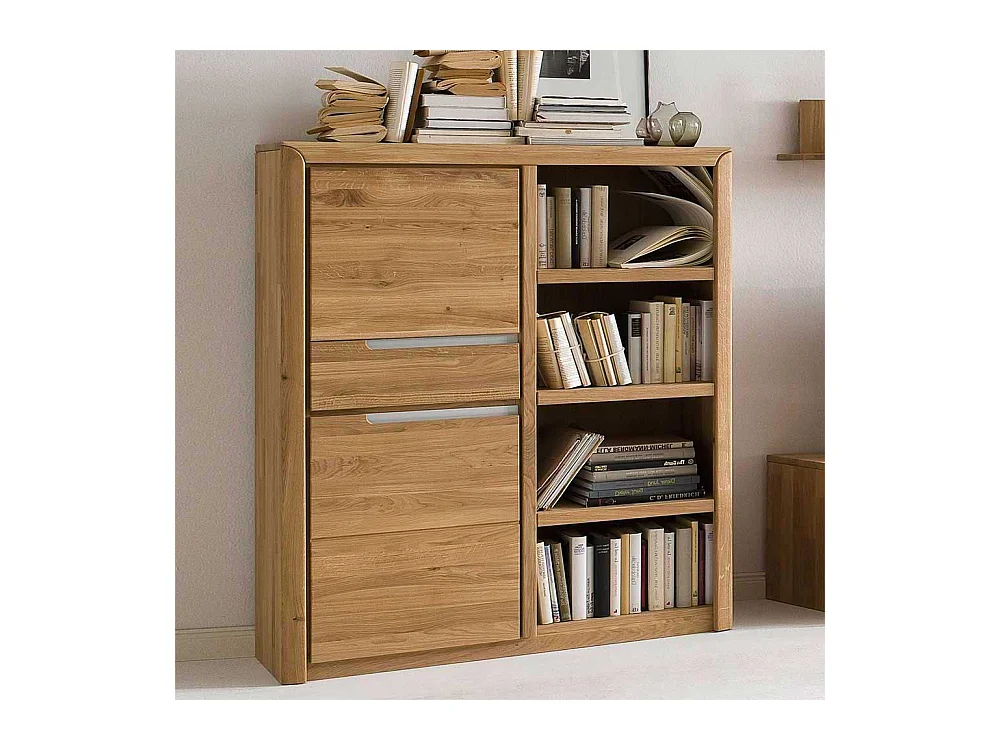 Echtholz Regal in Eiche Bianco geölt und gewachst zwei Türen