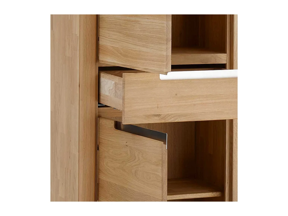 Echtholz Regal in Eiche Bianco geölt und gewachst zwei Türen