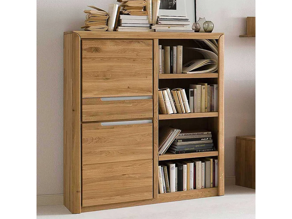 Echtholz Regal in Eiche Bianco geölt und gewachst zwei Türen