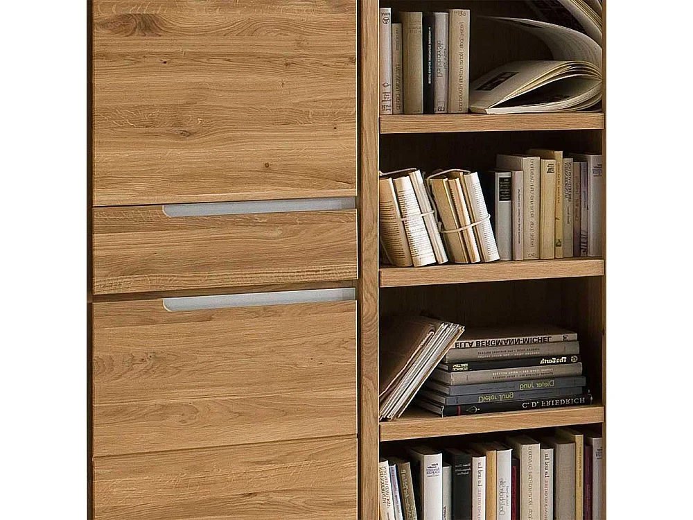 Echtholz Regal in Eiche Bianco geölt und gewachst zwei Türen